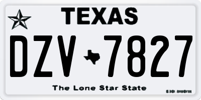 TX license plate DZV7827