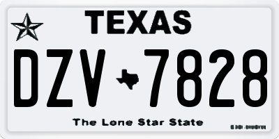 TX license plate DZV7828
