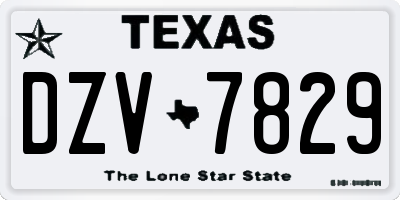 TX license plate DZV7829