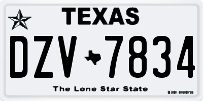 TX license plate DZV7834