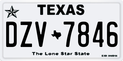 TX license plate DZV7846