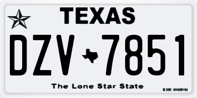 TX license plate DZV7851
