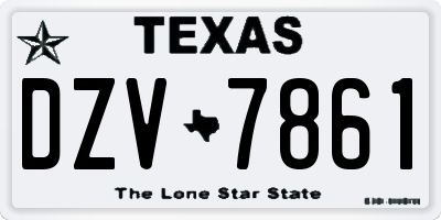 TX license plate DZV7861