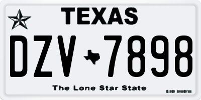 TX license plate DZV7898