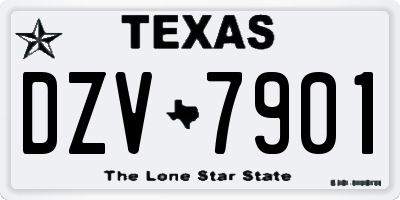TX license plate DZV7901