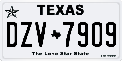 TX license plate DZV7909