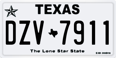 TX license plate DZV7911