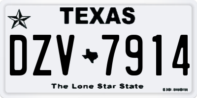 TX license plate DZV7914