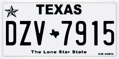TX license plate DZV7915