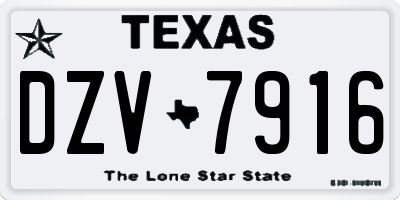 TX license plate DZV7916