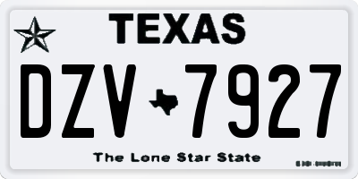 TX license plate DZV7927