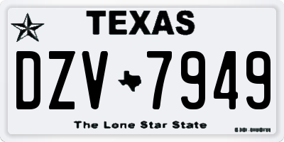 TX license plate DZV7949