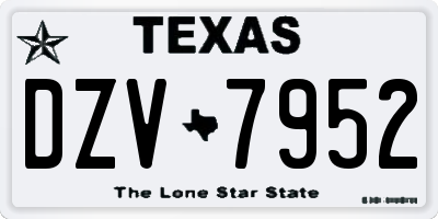 TX license plate DZV7952