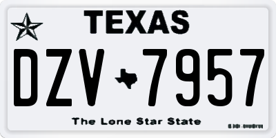 TX license plate DZV7957