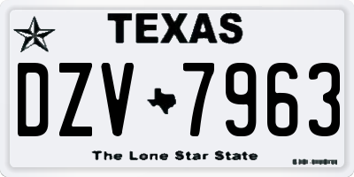 TX license plate DZV7963