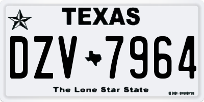 TX license plate DZV7964