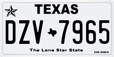 TX license plate DZV7965