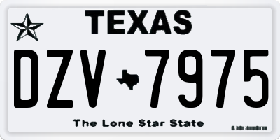 TX license plate DZV7975