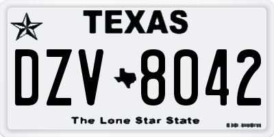 TX license plate DZV8042