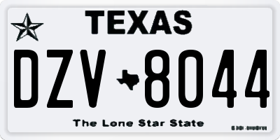 TX license plate DZV8044