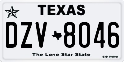 TX license plate DZV8046