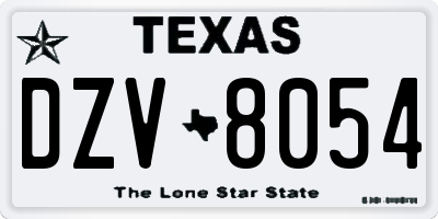 TX license plate DZV8054