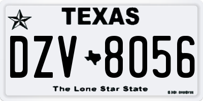 TX license plate DZV8056