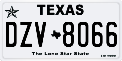 TX license plate DZV8066