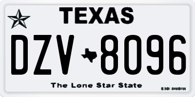 TX license plate DZV8096