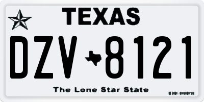 TX license plate DZV8121