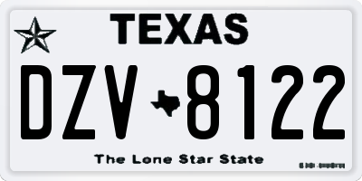 TX license plate DZV8122
