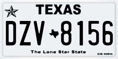 TX license plate DZV8156