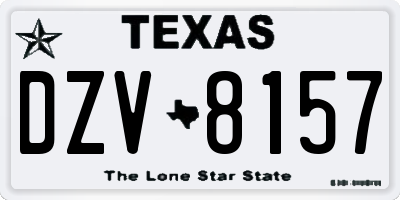 TX license plate DZV8157
