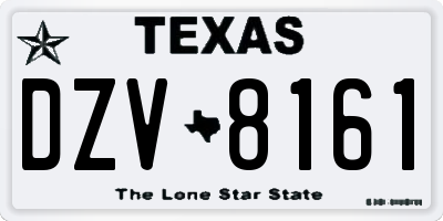 TX license plate DZV8161