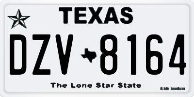 TX license plate DZV8164