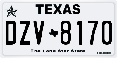 TX license plate DZV8170