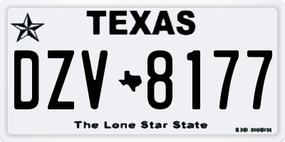 TX license plate DZV8177