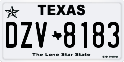 TX license plate DZV8183