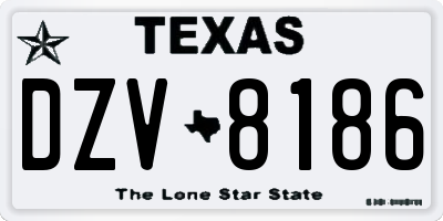 TX license plate DZV8186