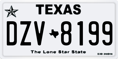 TX license plate DZV8199