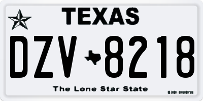 TX license plate DZV8218