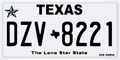 TX license plate DZV8221