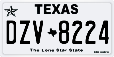 TX license plate DZV8224