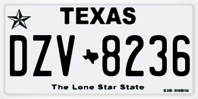 TX license plate DZV8236
