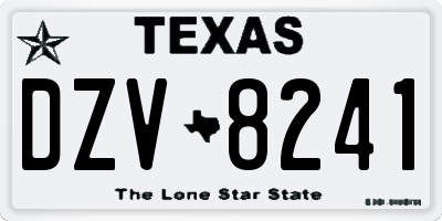 TX license plate DZV8241