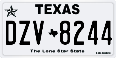 TX license plate DZV8244