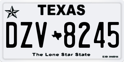 TX license plate DZV8245