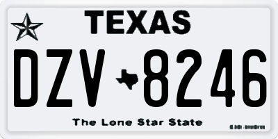 TX license plate DZV8246