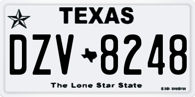 TX license plate DZV8248