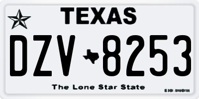 TX license plate DZV8253